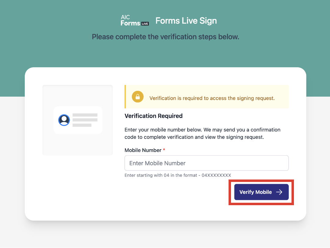 Forms Live Sign setup