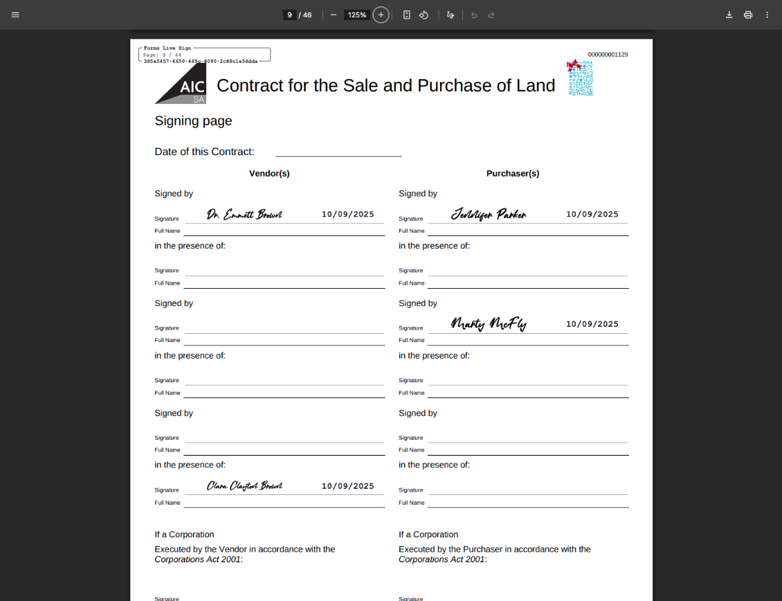 Forms Live Sign setup