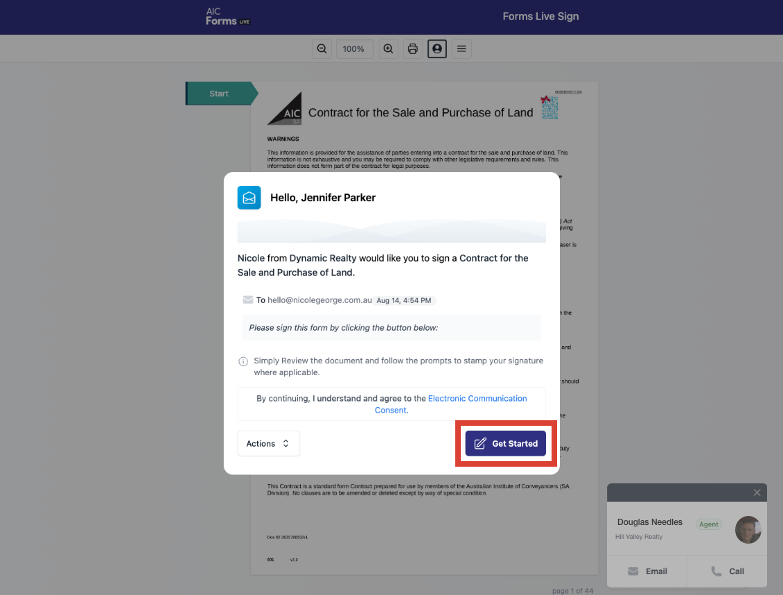 Forms Live Sign setup