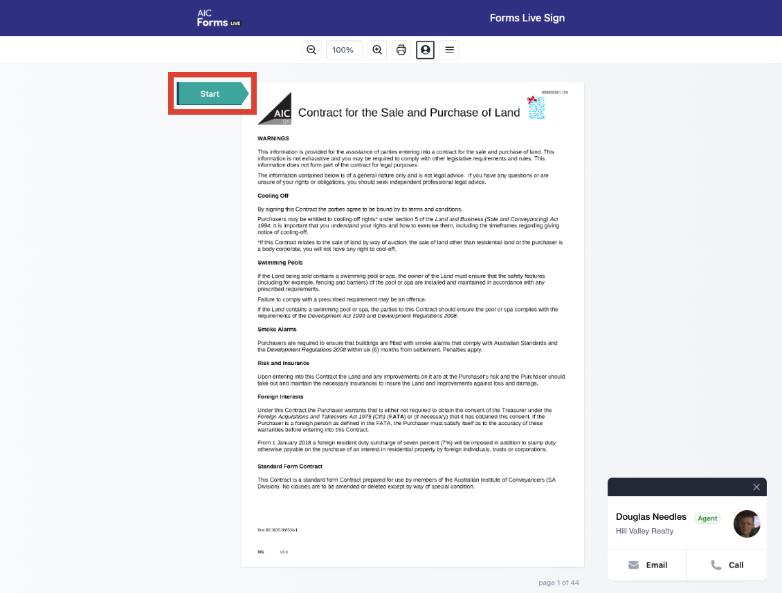 Forms Live Sign setup